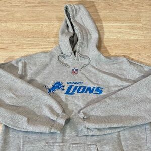 Vintage Detroit Lions Hoodie Mens XL Grey Reebok NFL Pullover Sweatshirt Vtg Top